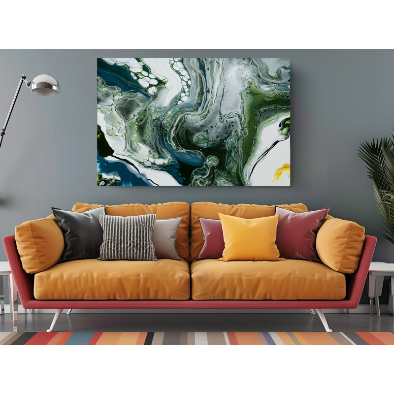 Art mural sur toile marbré moderne, H 24 po x l 36 po x P 1 po
