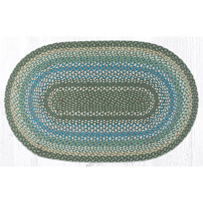  Natural Fiber Rug – Sage/Ivory/Blue Oval by 