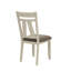 Ensemble de 2 chaises de salle à manger avec siège rembourré, gris et blanc