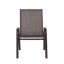 Ensemble de chaises de patio 4 pièces, chaises de camping d'extérieur en tissu respirant PVC-coated polyester, accoudoirs et dossier haut, peu encombrant, brun