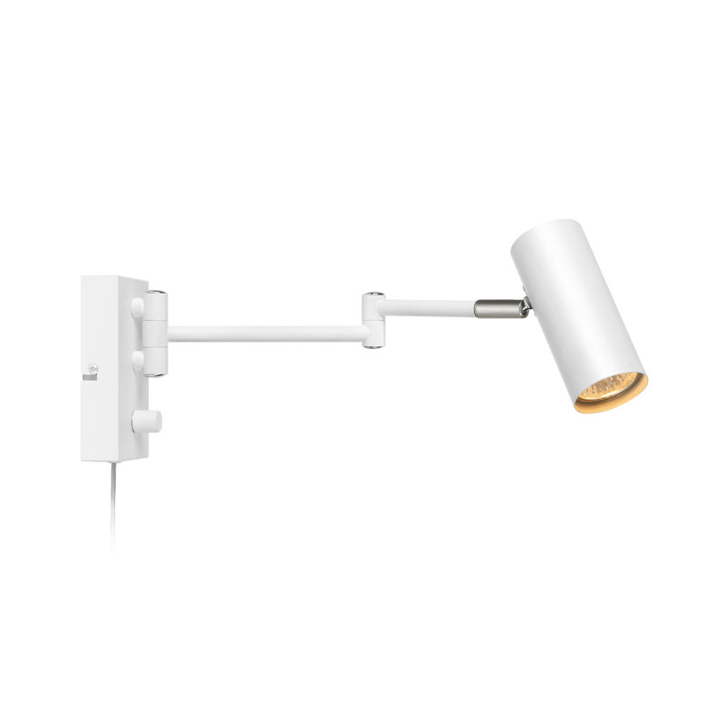 Titan Plug-in Swing Arm Sconce, White
