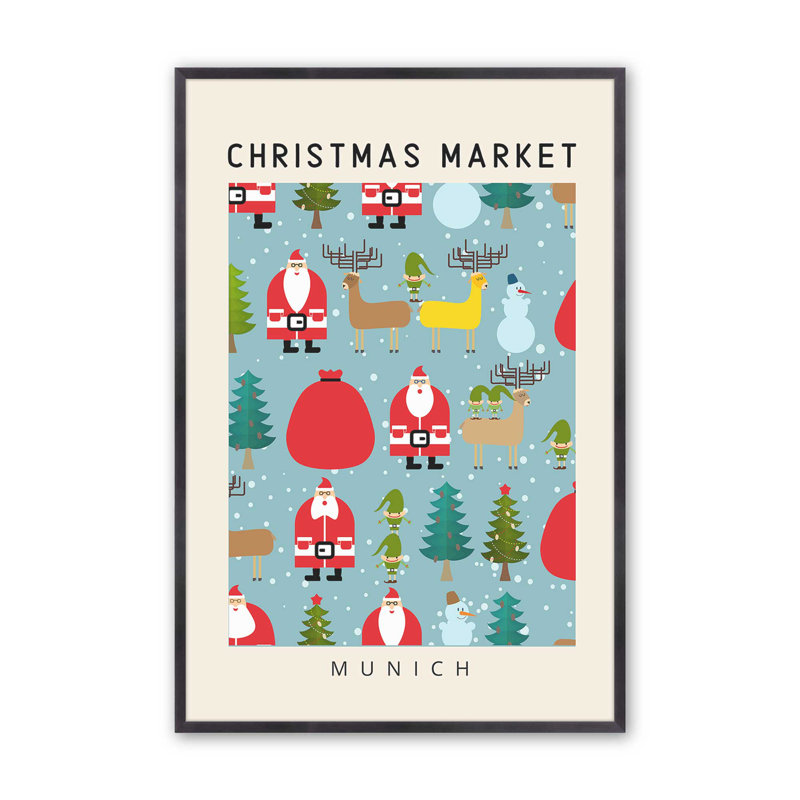Marché de Noël de Munich, Cadre simple en zinc patiné, H 15,25 po x l 12,25 po