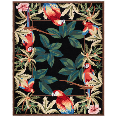 Hogle Hand Hooked Wool Floral Rug