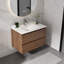Meuble-lavabo mural moderne 30 po avec lavabo en céramique et 2 tiroirs à fermeture en douceur