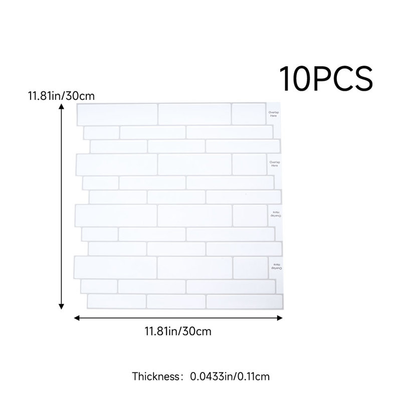 10Pcs Self-Adhesive Wall Tile Stickers