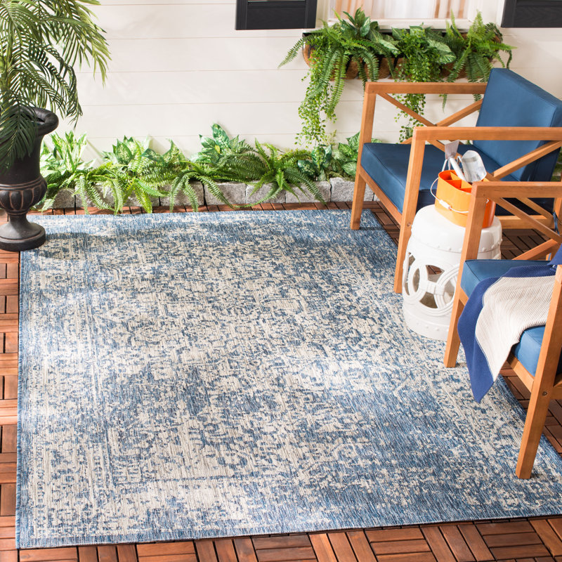 Amedee Performance Oriental Indoor/Outdoor Area Rug, Rectangle 5'3" x 7'7"