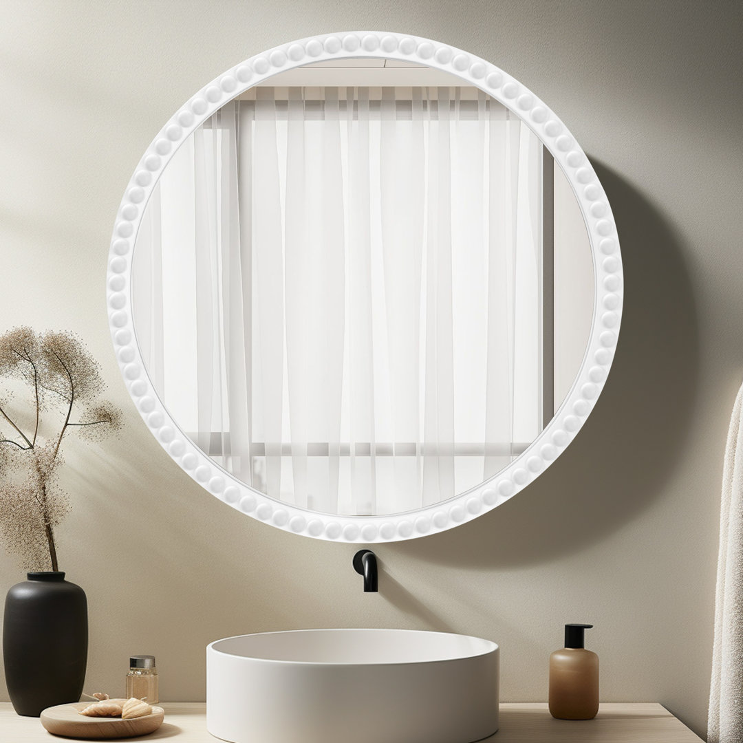 Wall Mounted Accent Wood Bead Mirror Home Decoration Dakota Fields 