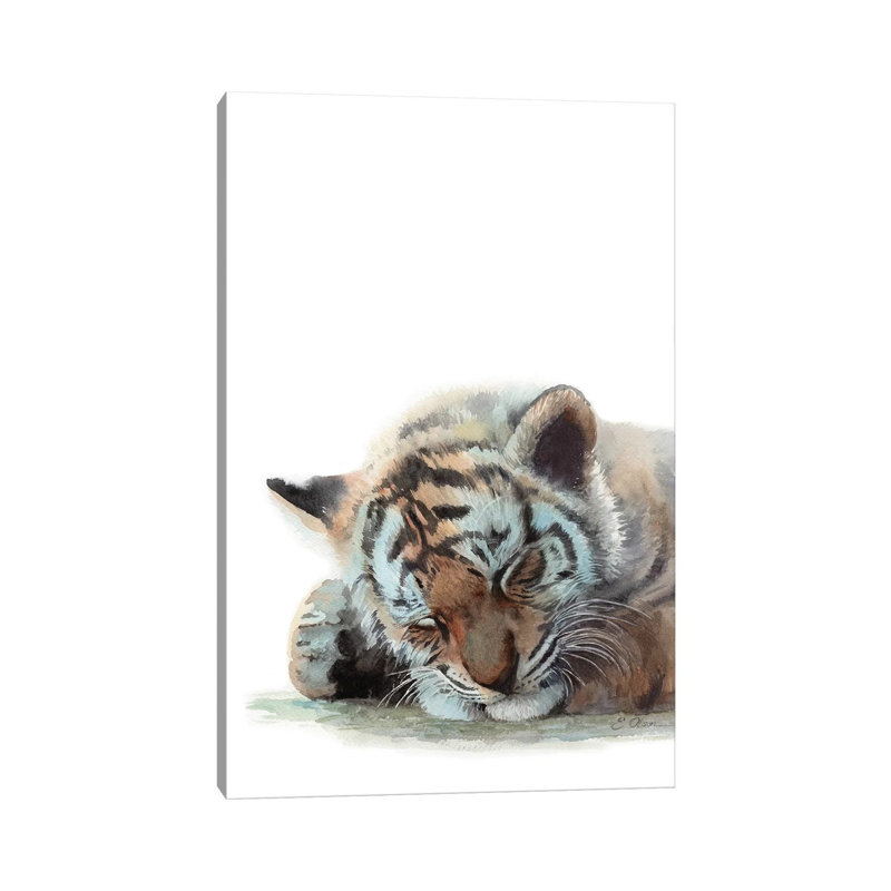 Sleeping Baby Tiger by Watercolor Luv - Wrapped Canvas Print, 66.04 cm H x 45.72 cm W