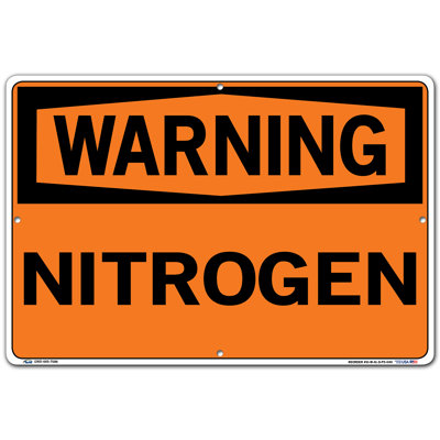 Nitrogen Warning Sign -  Vestil, SI-W-41-D-PS-040