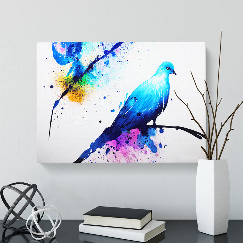 Dove Bird Splash Vol.5 Abstract - Wrapped Canvas, 40cm H x 60cm W x 3cm D