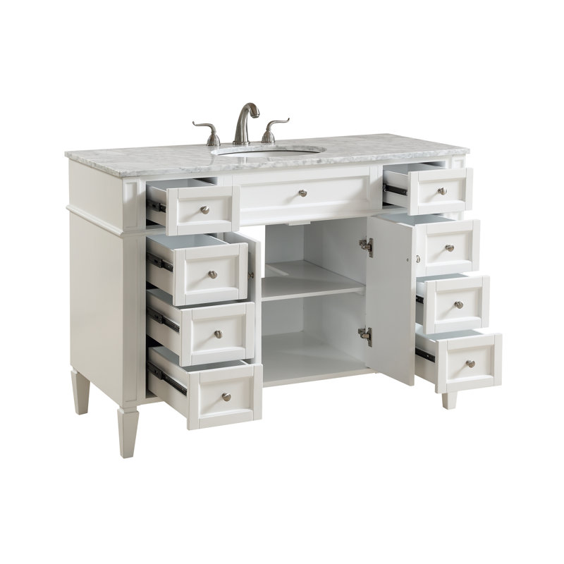 Ensemble de meuble-lavabo simple 48 "Rivers, Blanc