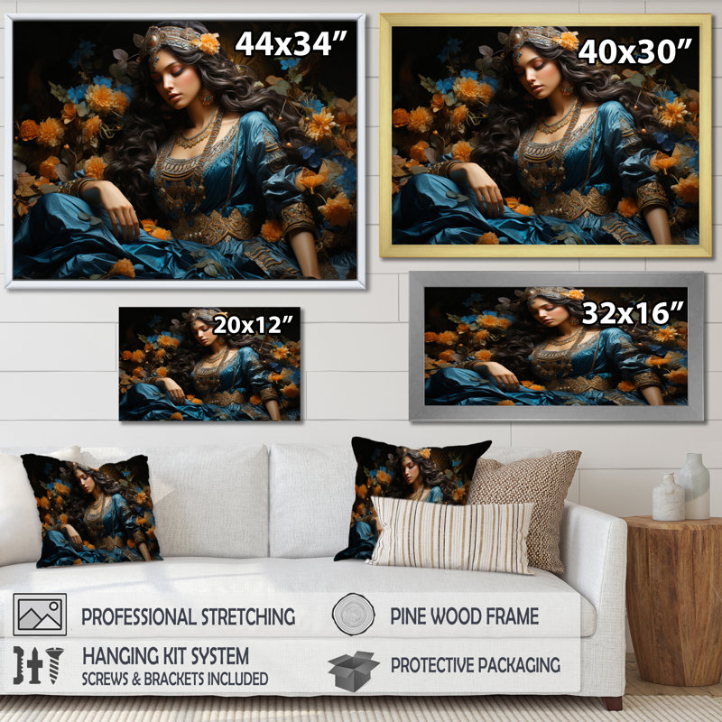Indian Art The, H 24 po x l 32 po x P 1 po, Cadre naturel flottant