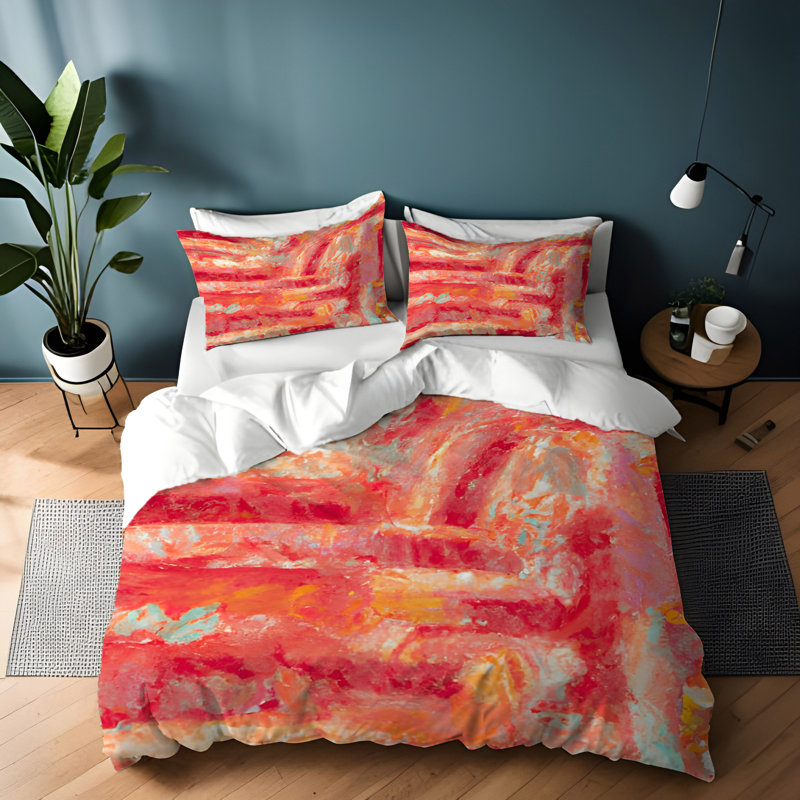 Abstract Duvet Cover, King Duvet Cover + 2 King Shams