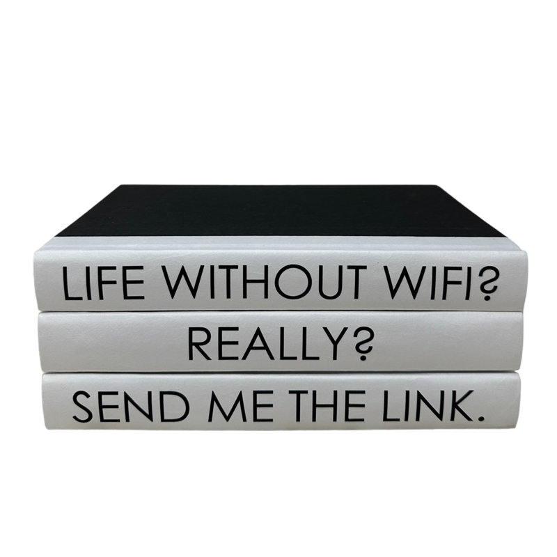 Citation de livre décoratif fait à la main en noir / blanc / blanc gris
