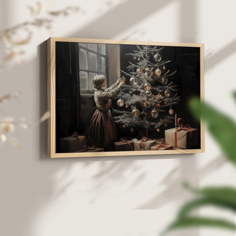 Art de Noël - CMV III - Reproduction encadrée - Restickable, H 11 po x l 14 po, Naturel