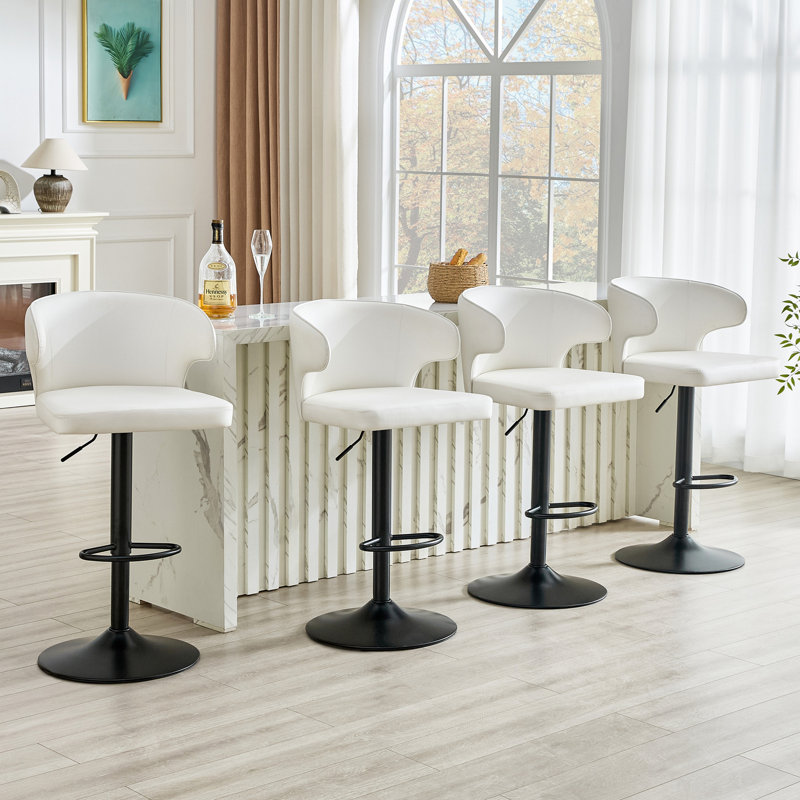 Chaise de bar rotative moderne réglable, Noir