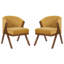Chaise d'appoint rembourrée avec pieds en bois en forme de Y (ensemble de 2)-679836644