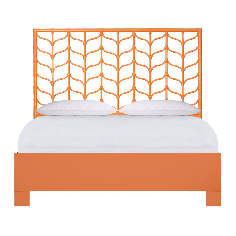 Ivy Twin Platform Bed, Citrus Orange, Queen, Citrus Orange