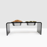 Acrylic Double Bowl Elevated Pet Feeder