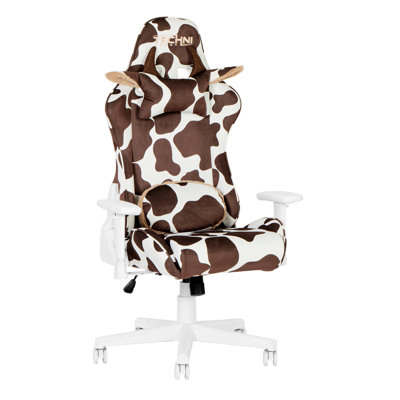 PC & Racing Chair, Solid Back Office Chair With Casters, COW Series Gaming Chair