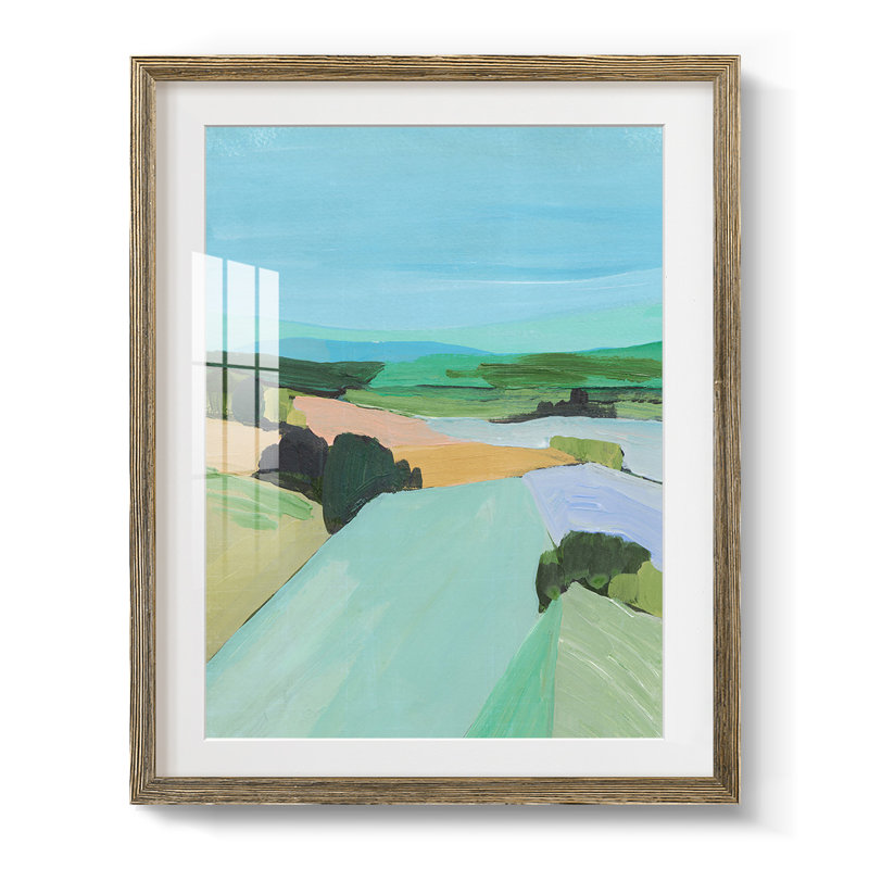 " Laminar Flow I ", Walnut Framed Paper, White