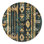Très grande horloge murale tribale en bois - motif tribal indigo