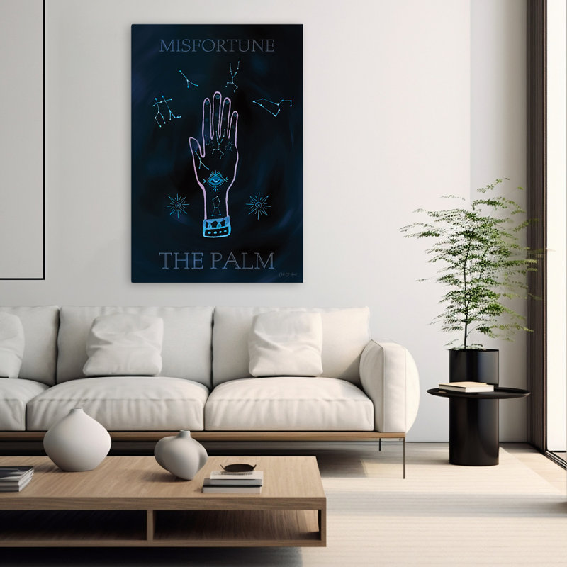 Mystique Fortune V - Art céleste mystique noir et bleu, H 60 po x l 40 po