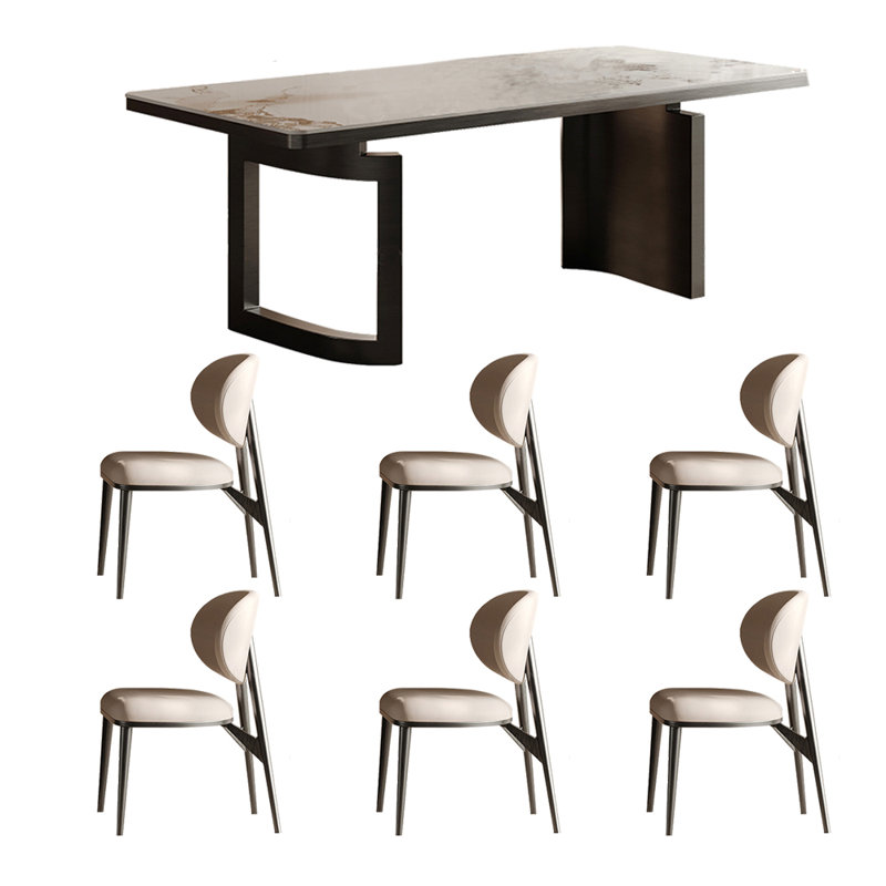 Ensemble de table rectangulaire moderne et simple, H 29,5 po x L 55,1 po x l 31,4 po