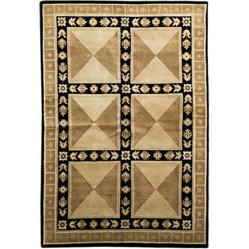 Himalayan Wool Geometric Area Rug in Beige