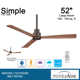 52" Simple 3 - Blade Outdoor Standard Ceiling Fan with Remote Control