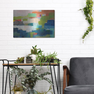 Art mural en métal Winston Porter «Color Field No. 7» par Jan Weiss