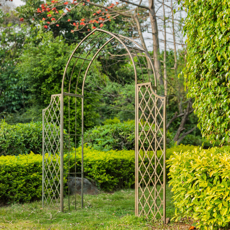 Tonnelle en fer Crinela l 68,5 po x P 13,8 po, Bleu rustique