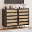 Commode 5 tiroirs en rotin, 44 po