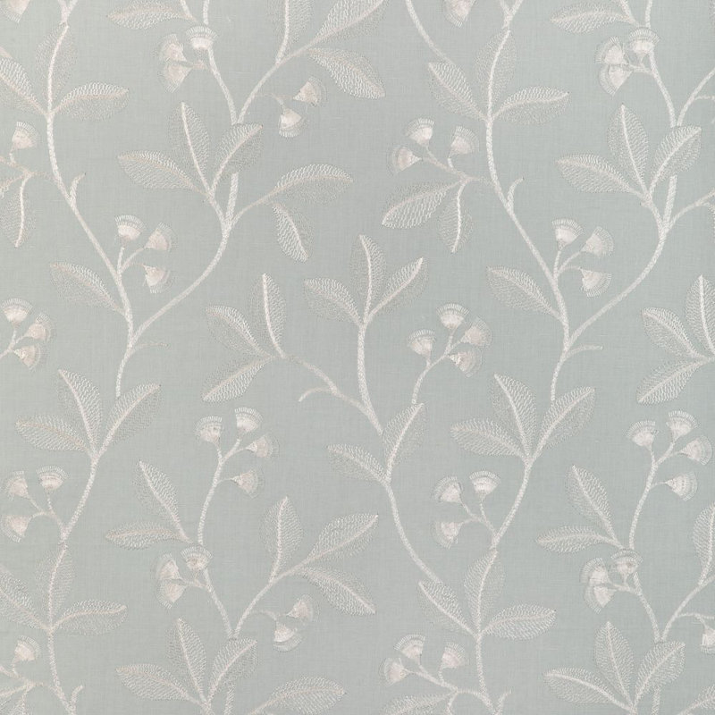 Iris Embroidery, White/Gray