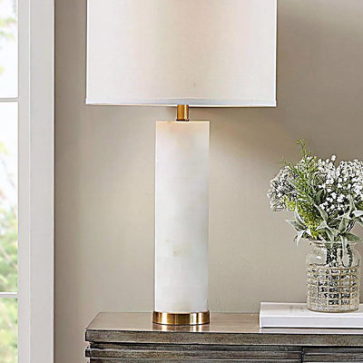 Elegant Alabaster Metal Table Lamp For Transitional Spaces
