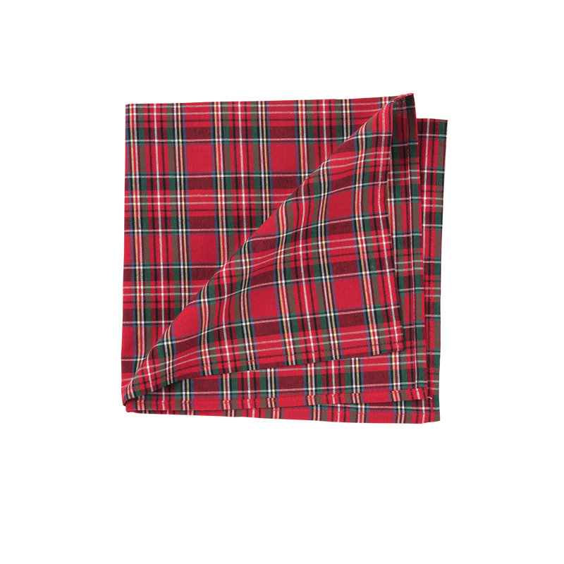 Ensemble de 6 serviettes de table écossaises rouges