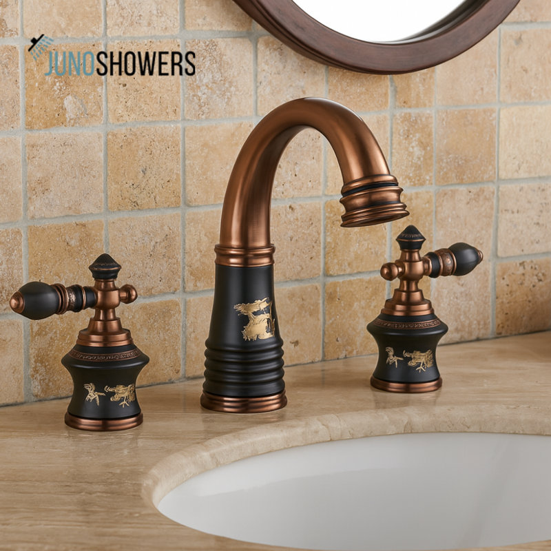 Red Finish Wall-Mounted Shower System with Thermostatic Valve and Handheld Spray