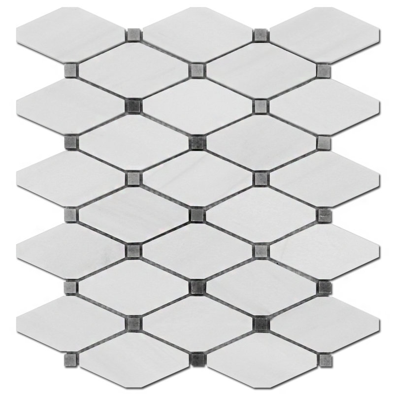 CLIPPED DIAMOND POLISHED, Bianco Dolomite/Gray