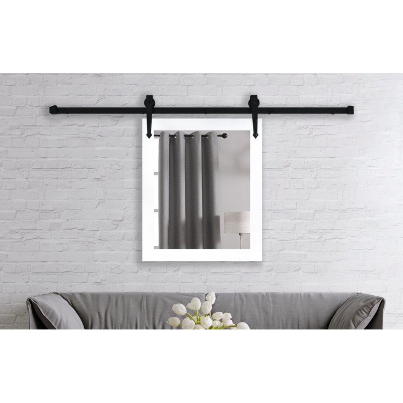 Neace Flat Mirror, 39" H x 33" W, Satin White