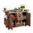  60.2'' Rustic Outdoor Kitchen Island With Wheels, Solid Fir Wood & Stainless Steel Top-124945278
