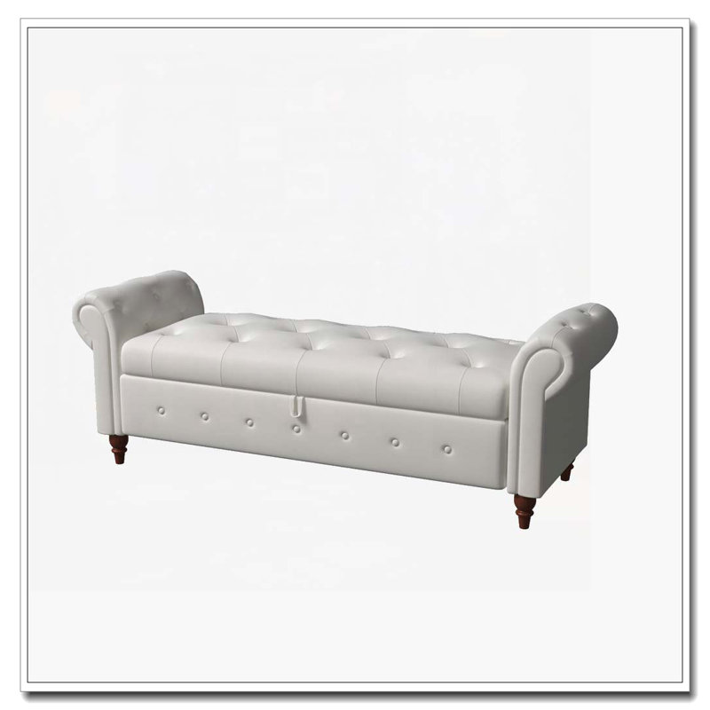 Flared Arm Flip Top Storage Bed Bench