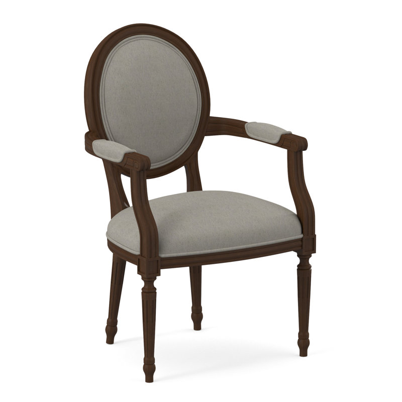 Dauphin Arm Chair, American Walnut, Libby Linen