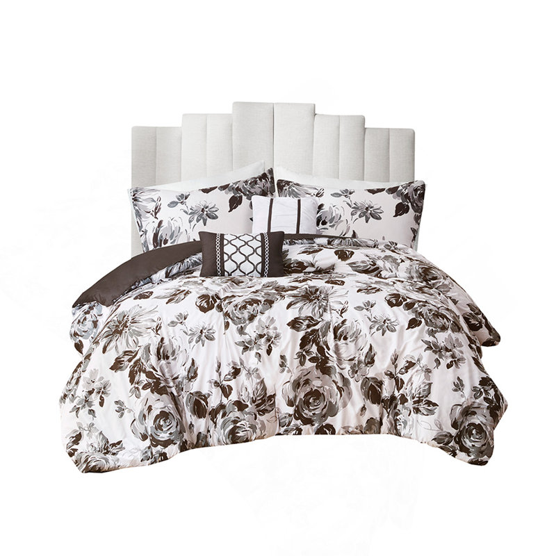 Full/Queen Floral Print Comforter Set