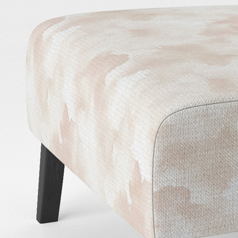 Fauteuil de chambre abstrait rembourré beige, Pantoufle sans accoudoirs