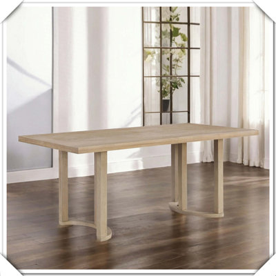 Table de salle à manger en frêne clair, robuste, durable, élégant et pratique