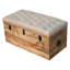 Coffre de rangement en cuir beige