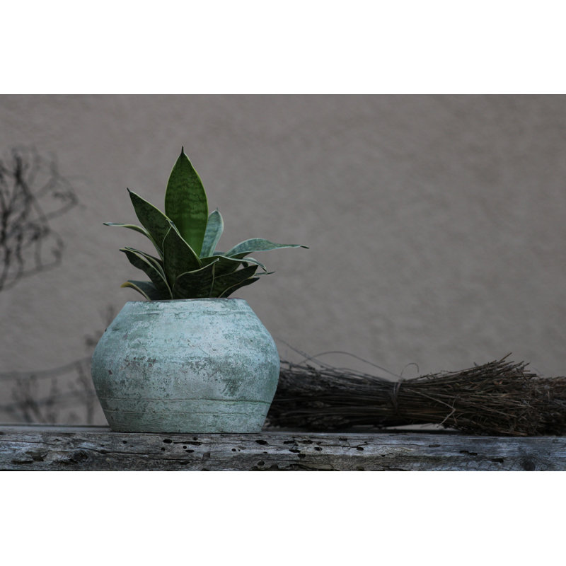 Pot en grès façonné à la main, style toscan - Couleurs assorties (16,5 cm L x 20 cm H) - Petit pot en grès - Usage intérieur et extérieur