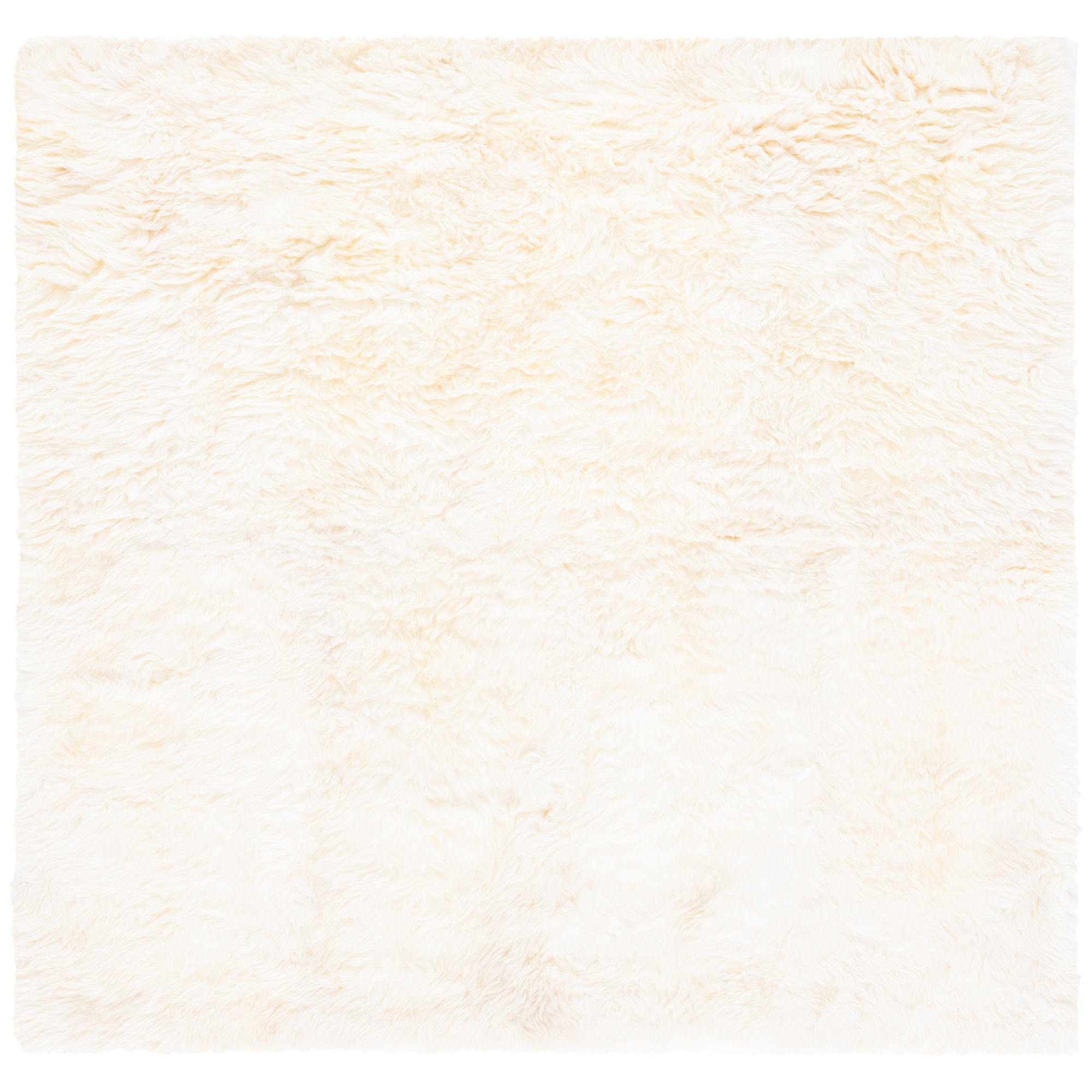 Mera Handmade Sheepskin White Area Rug, Square 6'