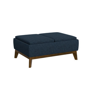 Auviana Mid-Century Modern Storage Ottoman with Reversible Tray Cushions