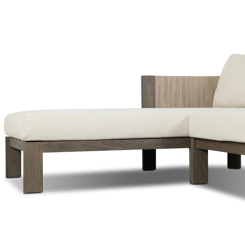 Delancy Outdoor 2PC Sectional-LAF Chaise-Vergo Cream, Left Hand Facing